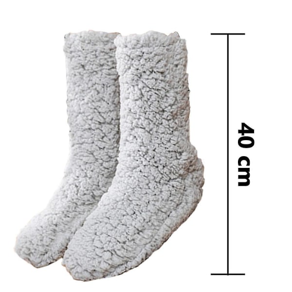 1 par skridsikre/skridsikre sokker, vinterfluffy hyggelige fleecestrømper, plys tykke varme gulvsokker Dark Grey