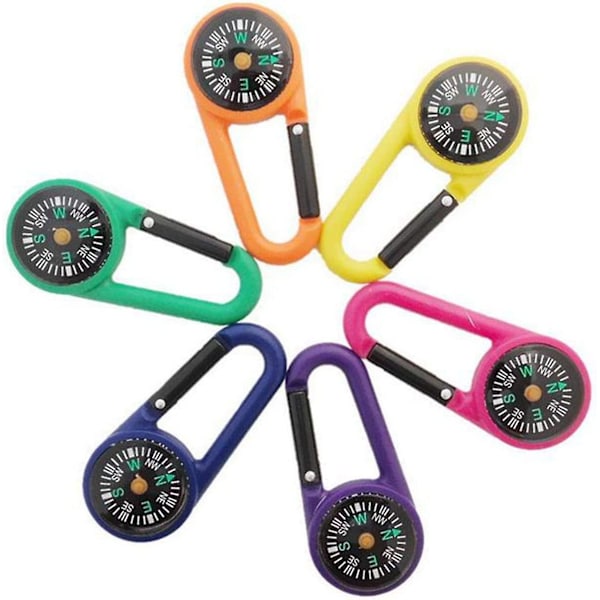 6-pack Klätterkompass Karabiner Självspärr