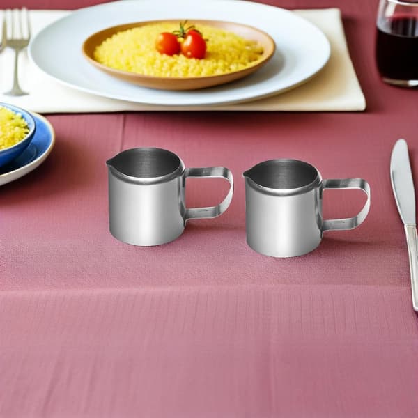 2 stk. liten melkekanne sausholder rustfritt stål 57 ml moderat kapasitet