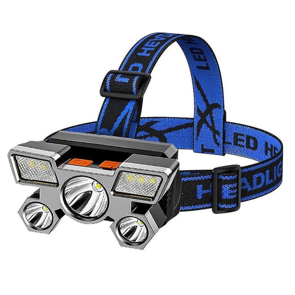 Huvudlampa Strålkastare USB Uppladdningsbar LED-strålkastare Utomhuscampingstrålkastare