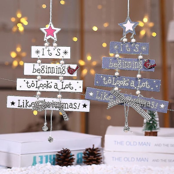 Julgranspynt i Trä med Klockor Grå