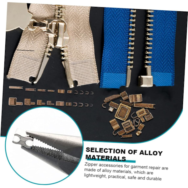 Zipper Supplies Universal Dragkedjestopp Reparationskit för Hemmabruk Enkel att Installera