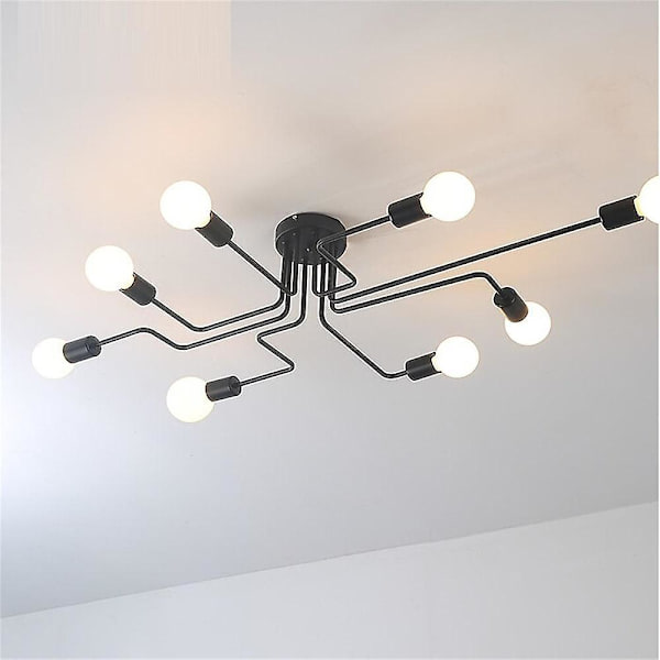 8-armet 38cm Mini Stil Pendellampe Led Taklampe Retro 110-240v
