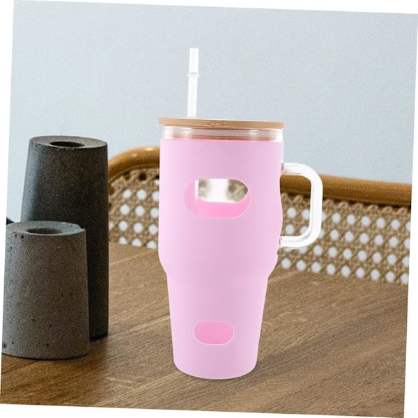 Stor Vattenkopp Isolerad 946ml Glas med Sugrör och Lock Värmebeständig