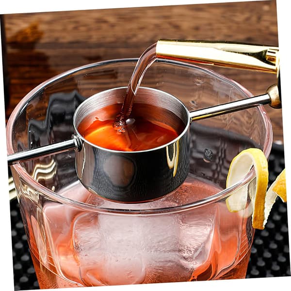 Cocktail Double Jigger Handtag Rostfritt Stål Dubbel Pärla Mätkopp Bartender Mätverktyg