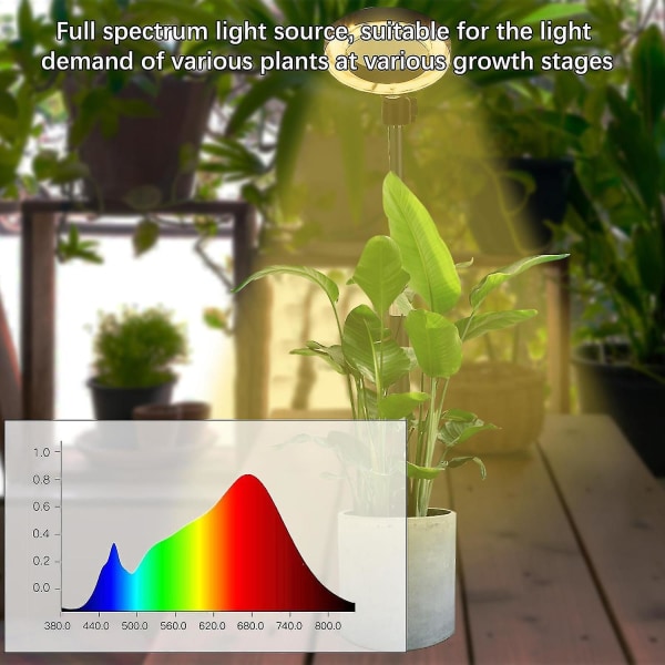 Höjdjusterbar Timer Inomhusväxter USB LED-lampa