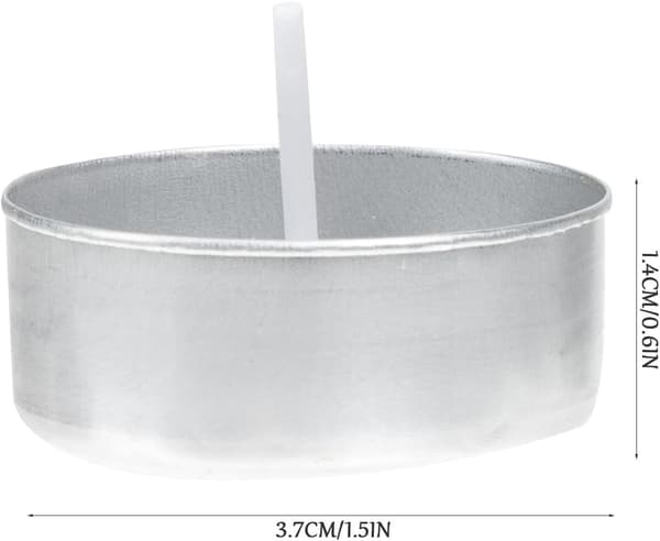 200 sett runde aluminium telysformer med 200 bomullsveker DIY aromaterapi