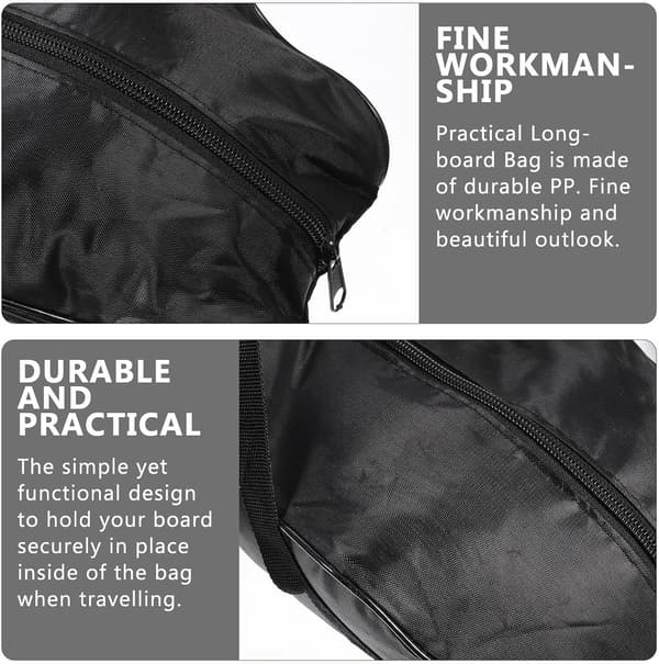 Multifunksjonell Skateboard Ryggsekk Glidelås Solid Stoff Dobbel Stropp Praktisk Longboard Bag
