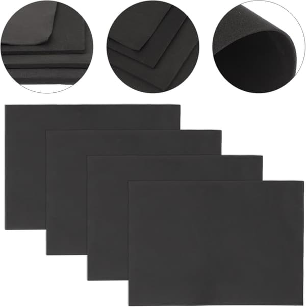 4 stk. EVA-skumplader til cosplay-håndværk DIY, sort 1mm-5mm tykkelse, fleksibel EVA-plade