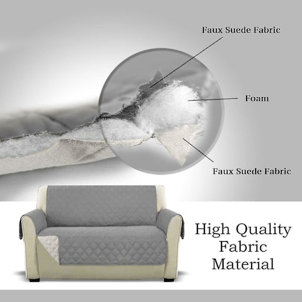 Soffaöverdrag för husdjur, quiltad, tvättbar, halkfri, soffskydd 2 Seater (130x196cm)