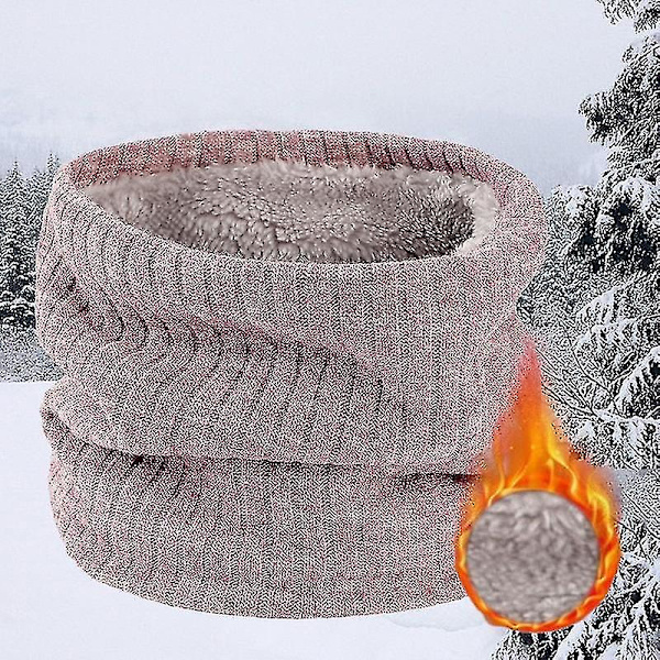 Vinterhalsduk för Män Fleece Ring Bandana Stickad Varm Solid Halsduk Kvinnor Halsvärmare B8-solid