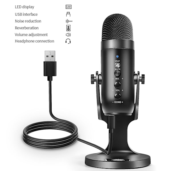 Mikrofoni, USB-kaapeli, käyttöohjeet