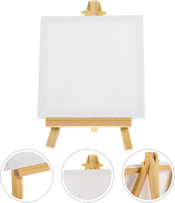 Mini Staffeli Lerret Maleri Kit for Voksne Gutter og Jenter Inkluderer Staffeli Stativ og Lerret Ramme Kit