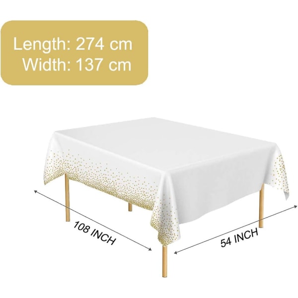 54" X 108" festduk, lämplig för fyrkantiga bord, varmstansande rektangulär plastduk