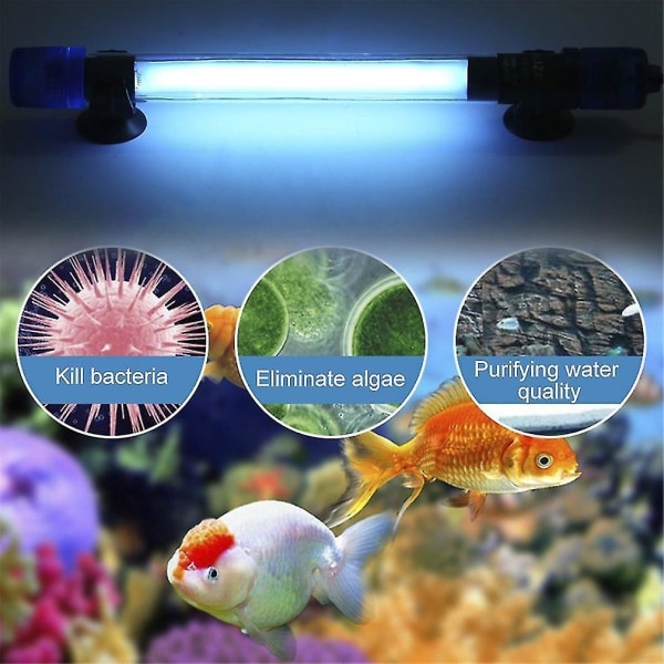 UV bakteriedræbende akvarium Ultraviolet sterilisatorlampe nedsænkelig