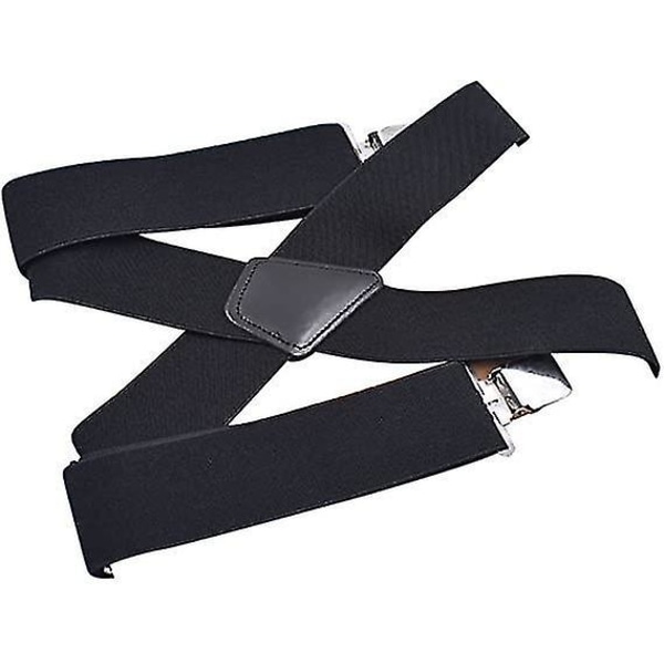 Mens Elastic Braces 4 Strong Clips Adjustable Suspenders