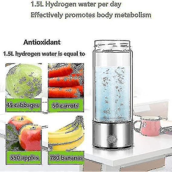 Hydrogen Generator Vannflaske, Molekylært Hydrogenrik Vann Generator Ion Generator Maskinflaske