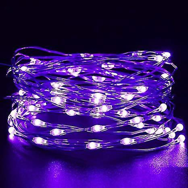 Batteridrivna Fe-Ljus 5m 50LED Silvertråd