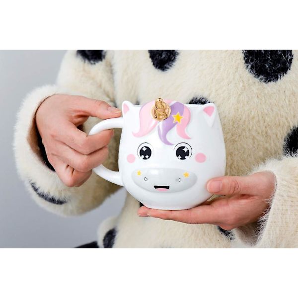 Unicorn Kaffeekrus Søt Keramikkrus/kopp - 16 Oz (rosa)