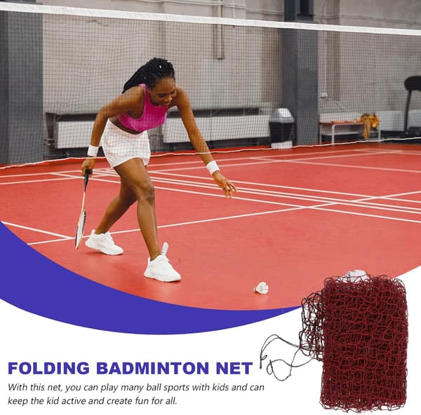 Badminton Rødt og bærbart nett innendørs, for utendørs bruk Polypropylen sammenleggbart