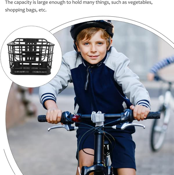 Sort plastik cykelkurv til voksne, frontcykelstyrbeholder egnet
