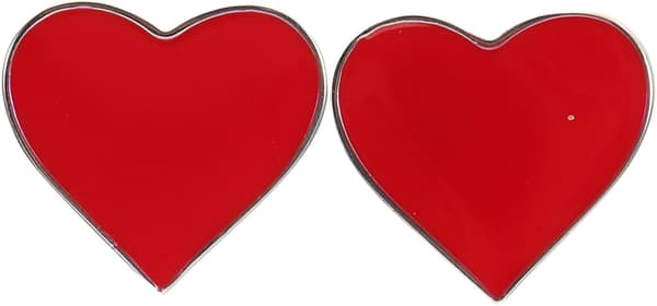 2 stk. Valentinsdag Hjertebroche Pins til kvinder, Små Røde Hjerte Reversnåle Par Tilbehør,