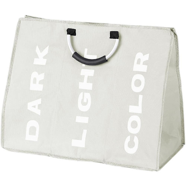 Stor klesvaskpose med tre rom Light gray