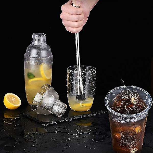 Cocktail Shaker, Plast Transparent Drikkemixer Avtakbar Tekanne Blandings Shaker