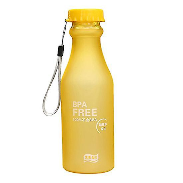 Scrub Bærbar Lækagesikker Vandflaske Cykling Sport Ubrækkelig 550ml Drikkflasker Yellow