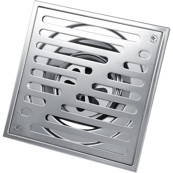 Square Floor Drain Stainless Steel Anti-odor Bathroom Door Trash Can Shower Floor Drain Large Diameter (150*150mm)