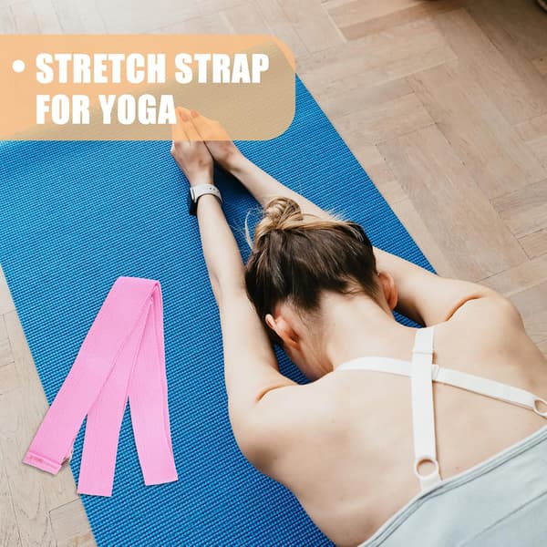 Yogaspännband 183 cm Rosa Pilates Hjälputrustning Stretchband