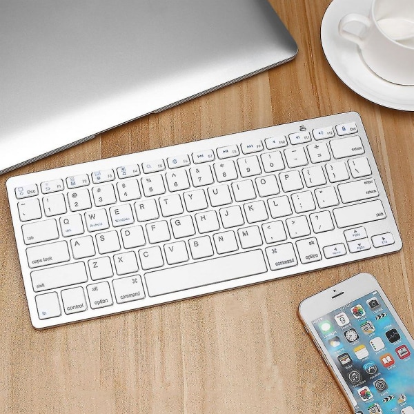 Sølv Ultratyndt trådløst Bluetooth-tastatur iPad Mini Mac