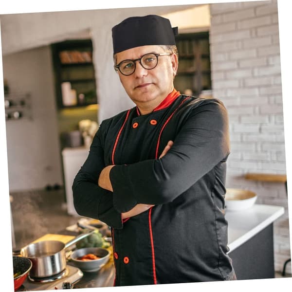 Åndbare sorte kokkehuer i mesh, sæt med 2 stk. til mænd og kvinder, catering, køkkenarbejde, hatte til fødevareservice