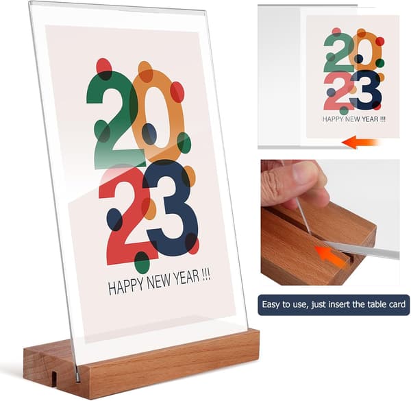 2 stk. blanke akrylplater Akrylskiltholdere Rektangulært moderne design