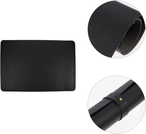 Stor svart musematte 60x40cm Overdimensjonert skrivebordsmatte med håndleddsstøtte