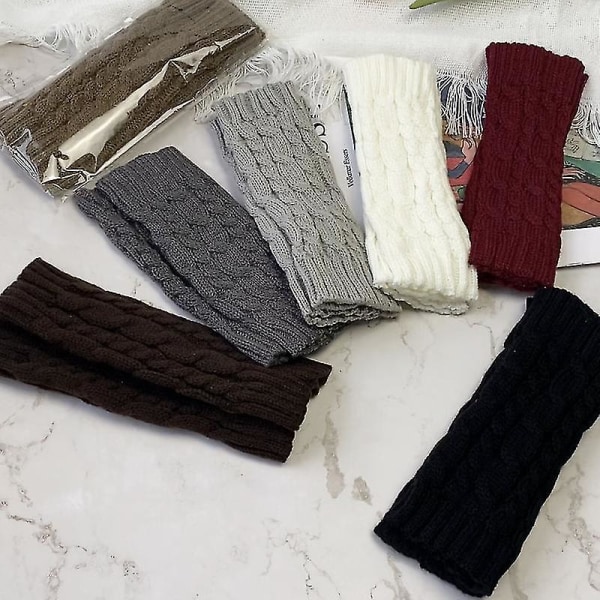Stilige håndvarmere for kvinner - Vinterhansker Arm Heklet Strikket Kunstig Ull Votter Varme Fingerløse Hansker Twist Mønster Kvinne Hansker