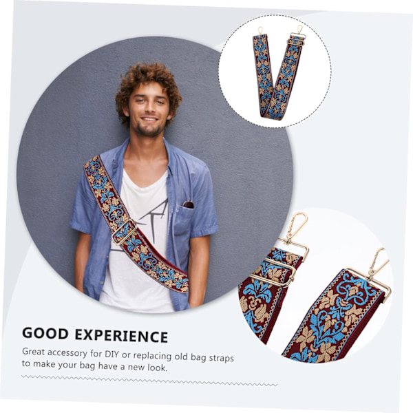 Etnisk Broderad Väskrem Justerbar Axelrem för Kvinnor Crossbody Väska