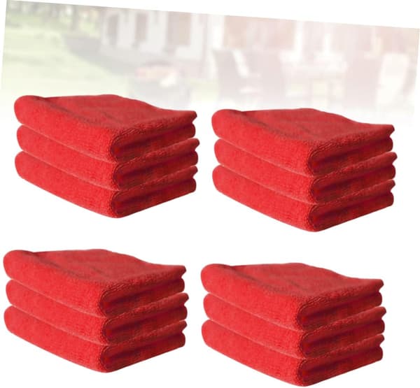Mikrofiberdiskhanddukar 12-pack 30x30cm Röd Stark Sanering