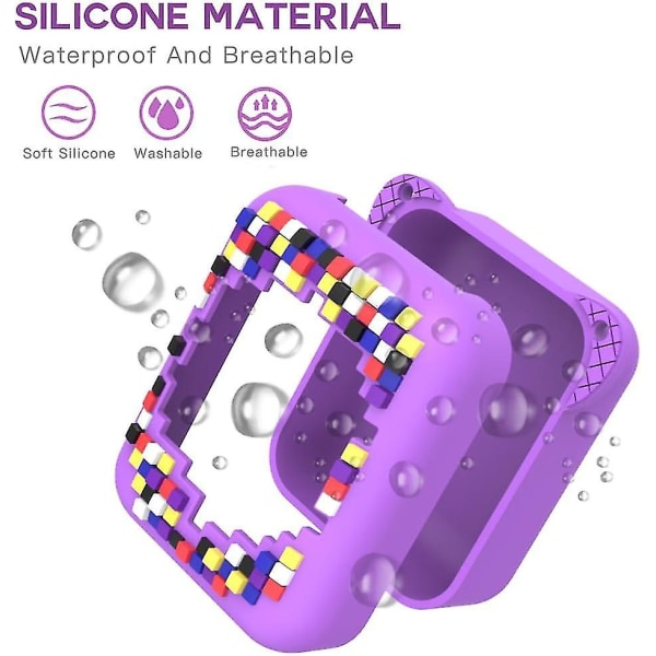 Silikonetui til Bitzees Interaktivt digitalt kæledyrslegetøj, beskyttende hudærme med snor til Bitzee Virtual Electronic Pets Accessories Purple