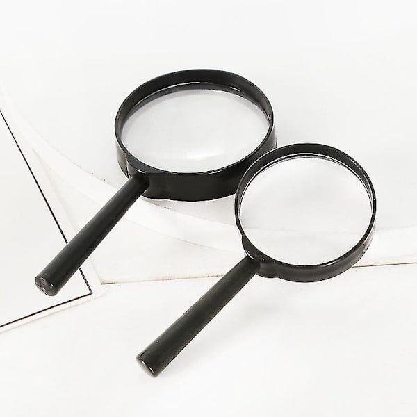 Handhållen förstoringsglas | 5x förstoring, svart (2-pack)