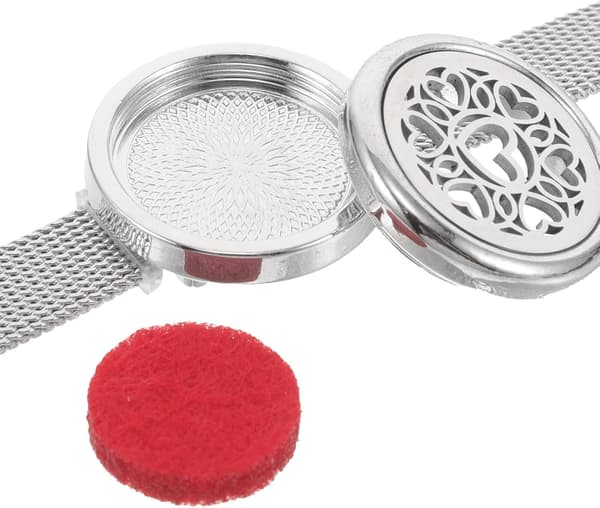 Aromaterapiarmbånd i rustfritt stål for kvinner, justerbart duftsmykke med aromaterapidiffuserfunksjon