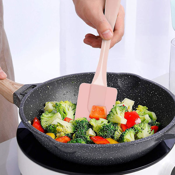 Degskrapa i Silikon Set, Grillborste, Silikon Spatel, Värmebeständig Spatel, Bakning Silikon Skrapa