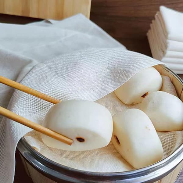3 st non-stick ångdyna ångmatta bomull återanvändbara beige ångkorgsfoder