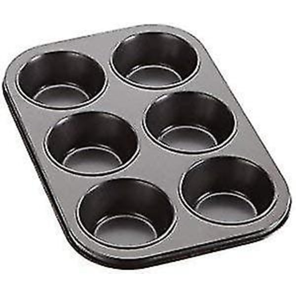 Cupcakeform - Muffinbakke - Kulstofstål - Non-stick Belægning - Sæt 2 (6 Hulrum)