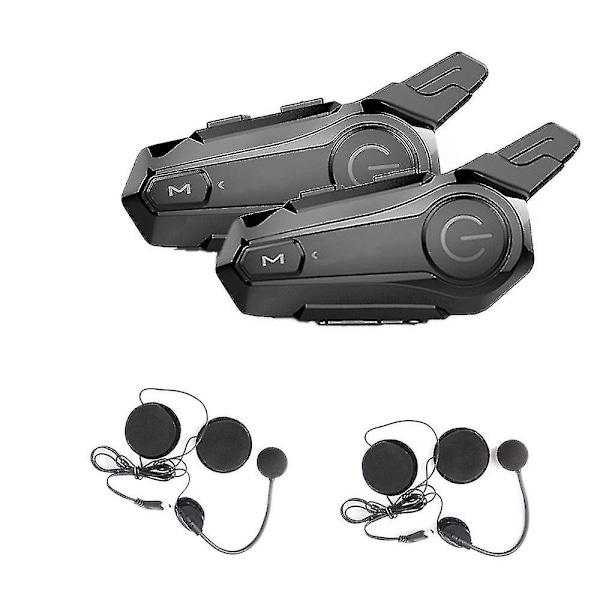 2 st Bluetooth Intercom Motorcykel Halvhjälm Bluetooth Headset För 2 Intercomunicador Trådlös He