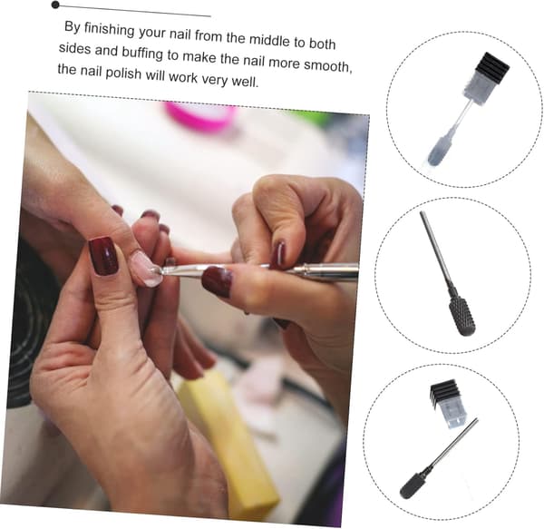 Wolframcarbid neglekunst borebits 5-i-1 manicure filbit sæt sorte cylindriske slibehoveder