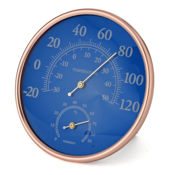Stor Rund Termometer Hygrometer Temperatur Luftfuktighet