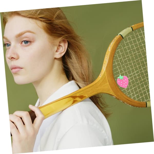 6 STK Rosa Jordbær Tennisracket Støtdempende Silikon Demper