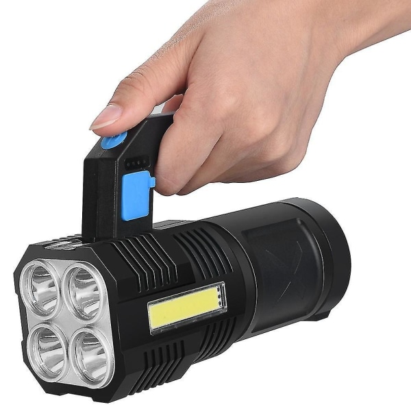 Tehokas taskulamppu USB ladattava vedenpitävä LED-lamppu