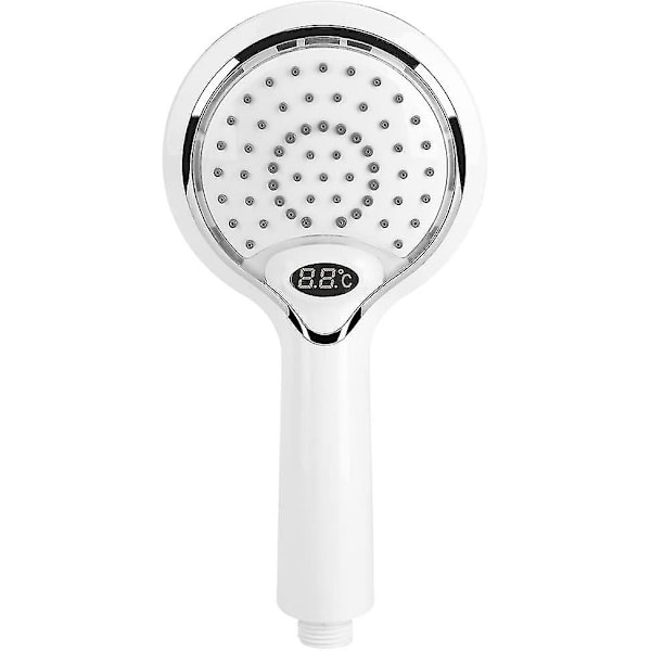 LED Bruseshoved - Håndbruseshoved Med Digital Temperaturvisning 3 Farver LED